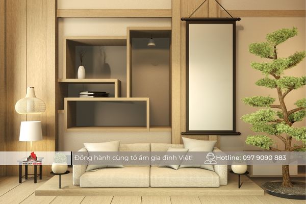 Thiết kế trang trí phòng khách trong phong cách Nhật Bản